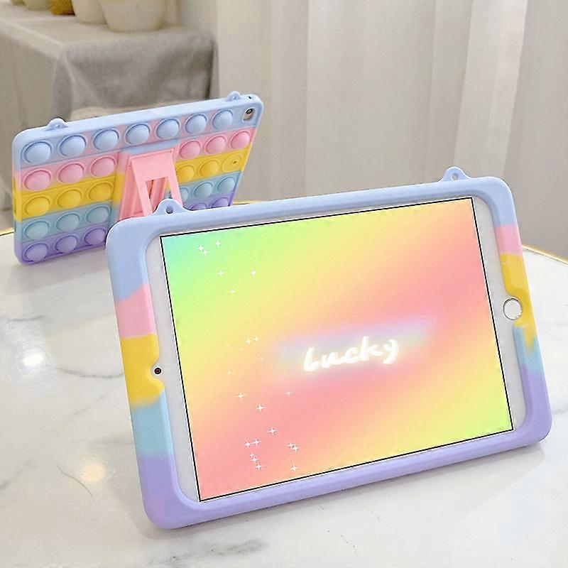 Dww Rainbow Bubble Shockproof Silicone Case for iPad Mini 6 with Foldable Stand (iPad Mini 6)