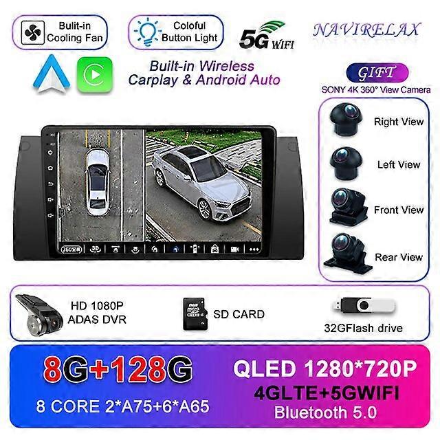 Android 12 For BMW 5 E39 E53 X5 1995 - 2001 2002 2003 2004 2005 2006 Car Radio Multimedia Video Player Navigation GPS Stereo DVD