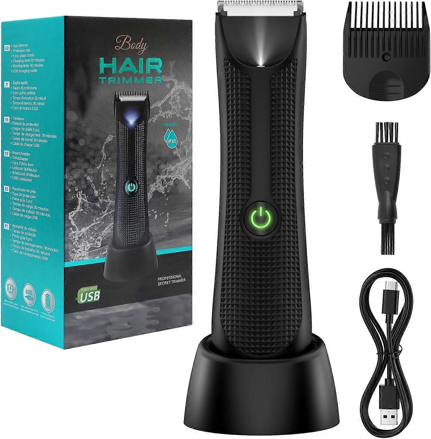 Ball Trimmer for Men,Electric Groin Hair Trimmer,Body Hair Trimmer Men for Pubic/Body/Groin Grooming with Ceramic Blade