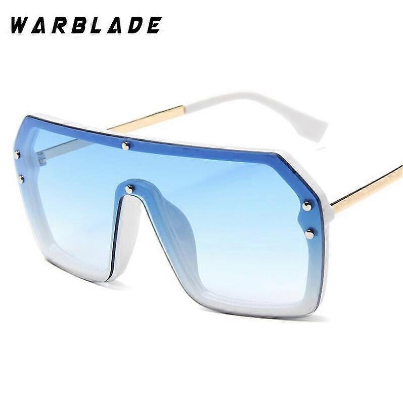 WarBLade 2019 Módní Vintage Nadrozměrné Čtvercové Sluneční Brýle AdultOne Piece Lens Big Frame Pro Dospělé UV400 Stříbrné Zrcadlo