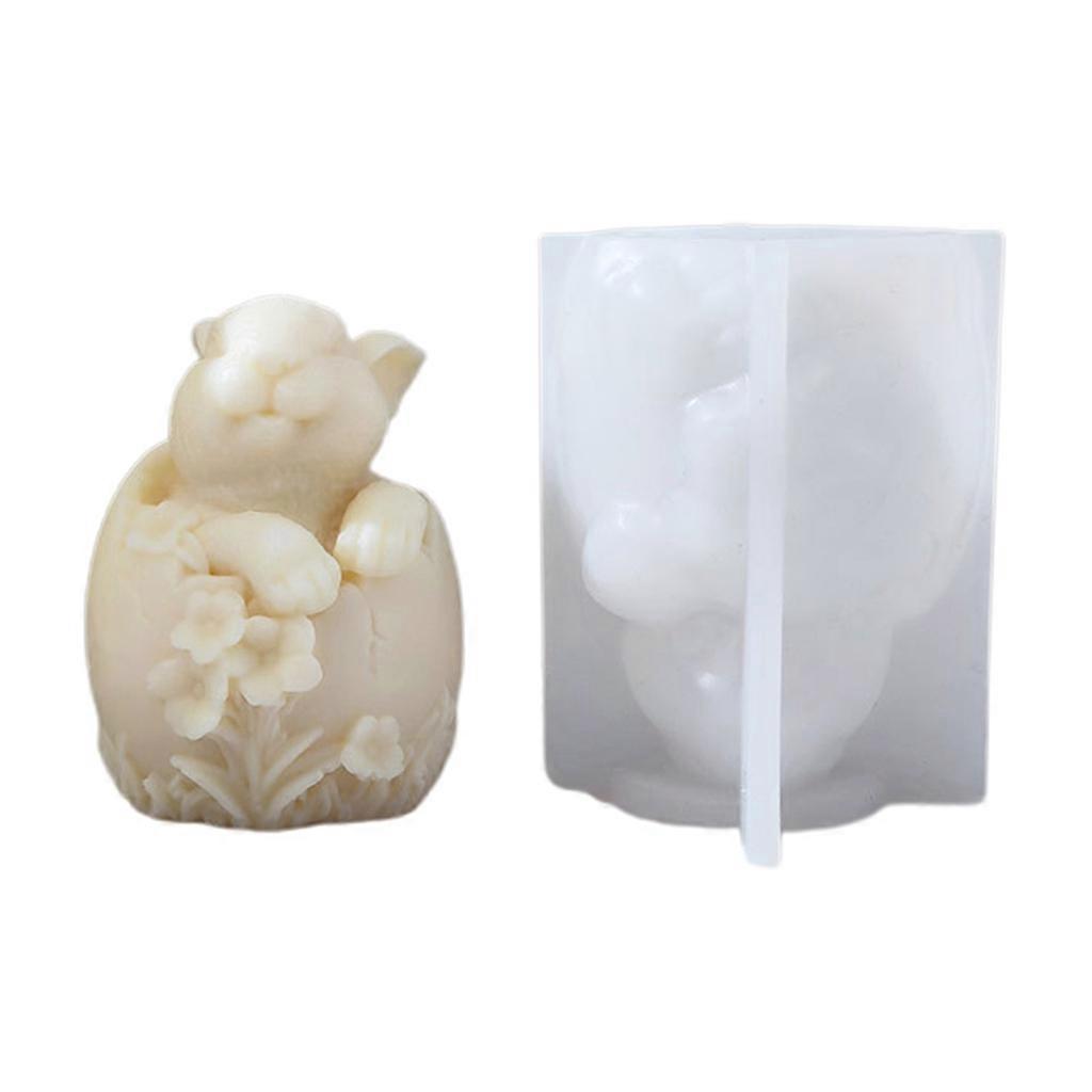 Epoxy Handmade Flower Easter Egg Rabbit Candle Mold for DIY Soap Decorations