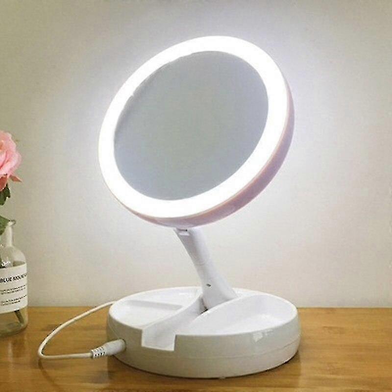 Foldable Usb Charging Or Battery Led Mirror Makeup  Light 10x Magnifying Table Mirrors|bath Mirrors