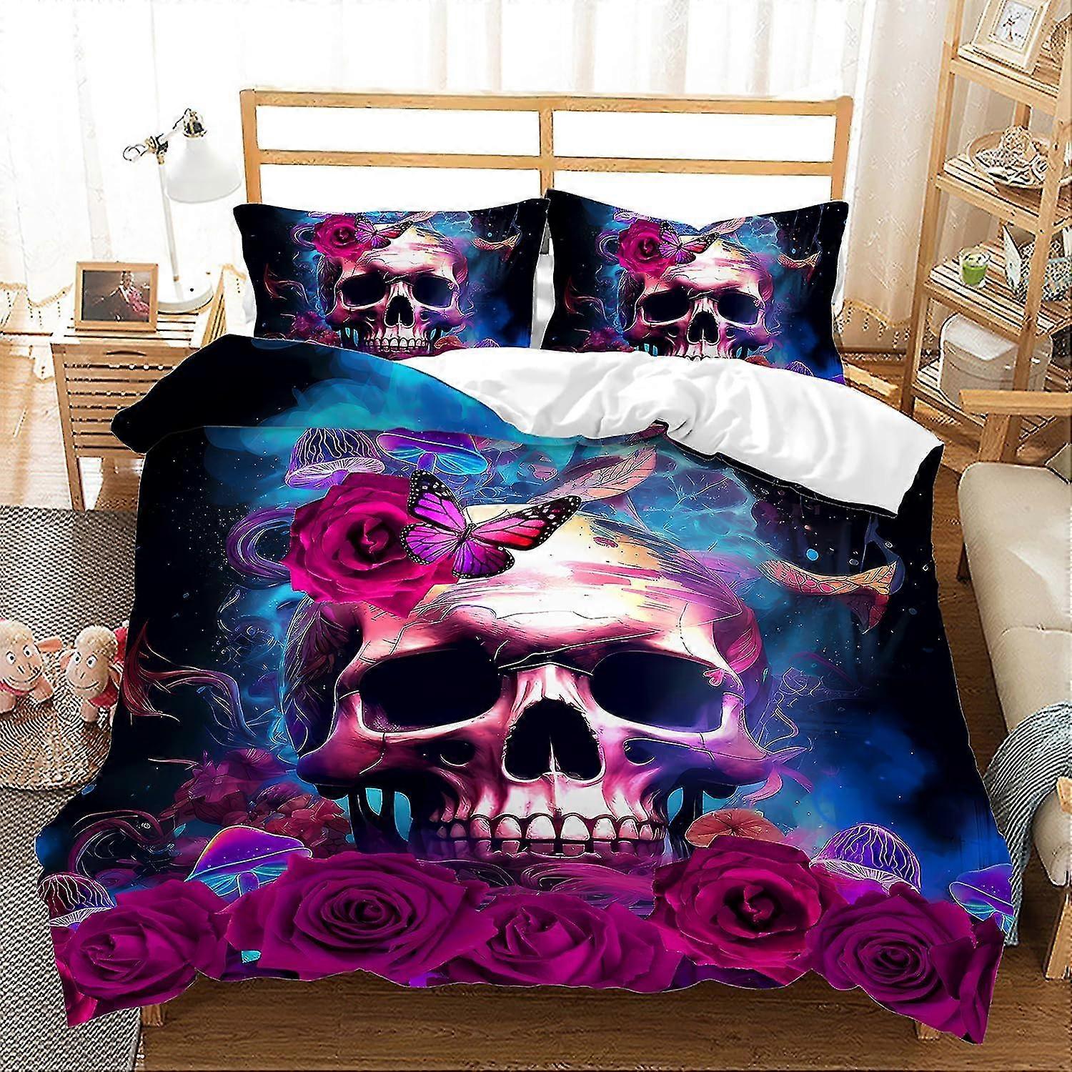 b1103 Lençóis Gótico Capa de Edredom Conjunto de Capa de 3 Peças Conjunto de Cama 1 Capa de Colcha e 2 Fronhas Lençóis gb1103