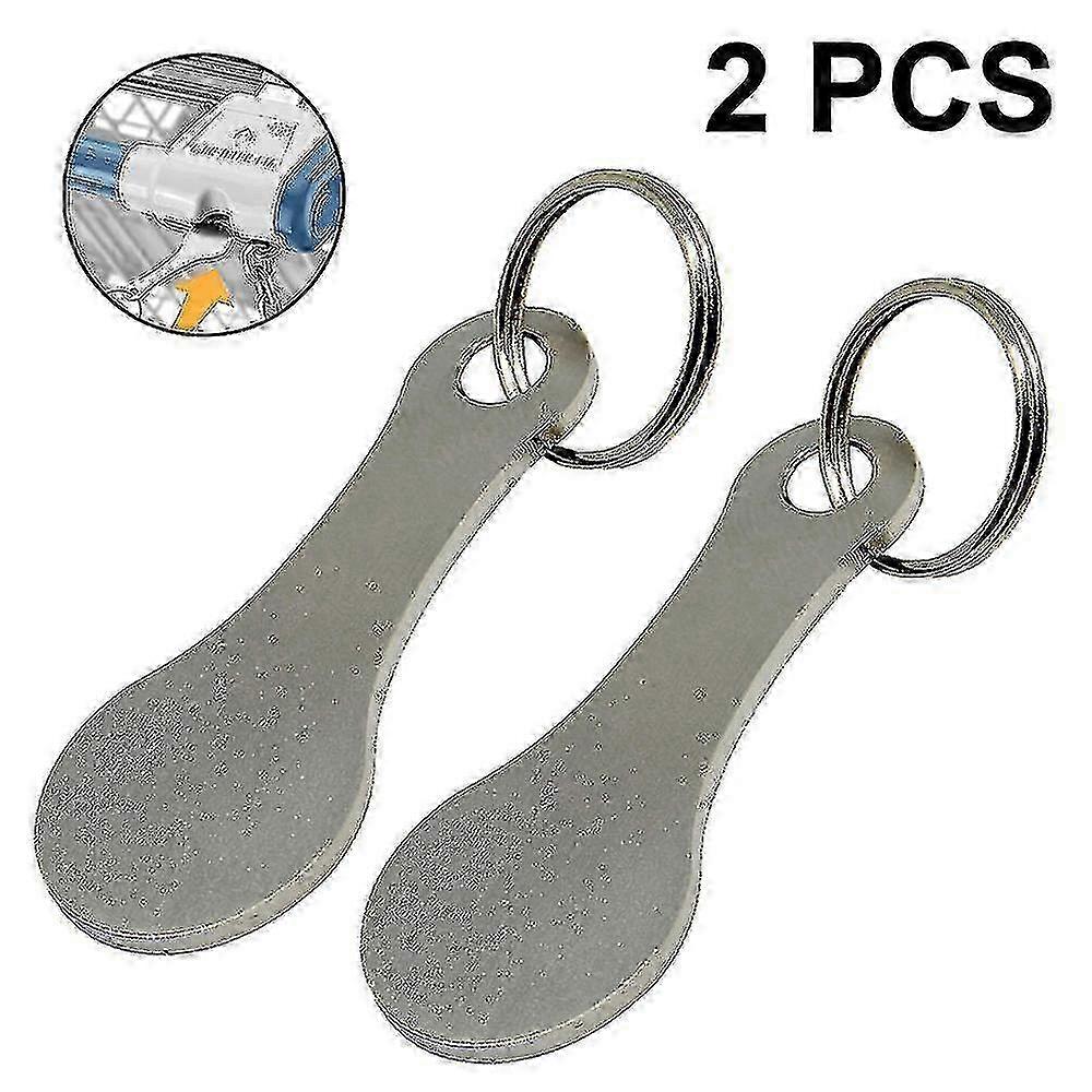 Shopping Trolley Release Key 2st Universal Shopping Trolley Token Key Chip Shopping Trolley Avtagbara nycklar Token Coin Keyring för kundvagnar Exce