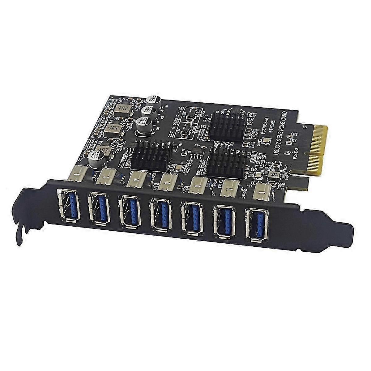 Usb3.2 Gen2 10gbps Pcie Expansion Card Type-a Pci-e 4x To 7 Ports Usb 3.0 Expansion Adapter Card Pci-e Controller Card