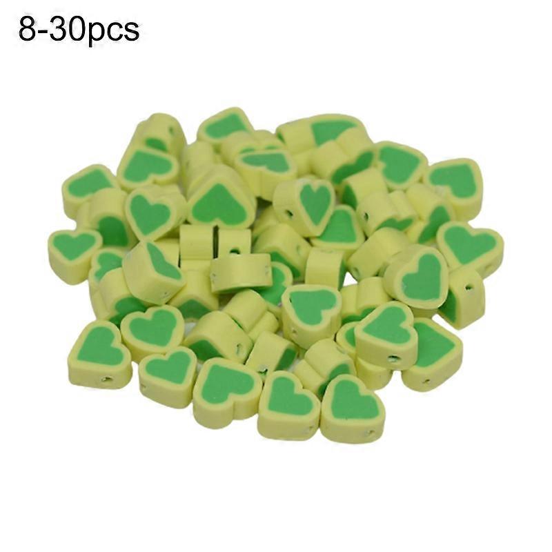 30Pcs Love-hearted Shape Beads Nice-looking Decorative Portable Polymer Clay Beads DIY Jewelry Making Accessories for Home