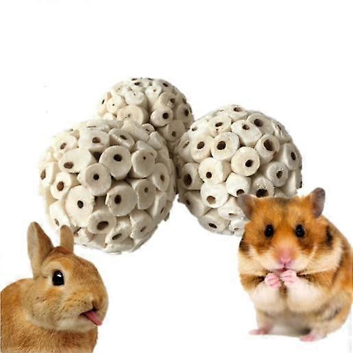 3 Count Hamster Chew Toy Sola Foraging Balls Sola Plant Ball Soft