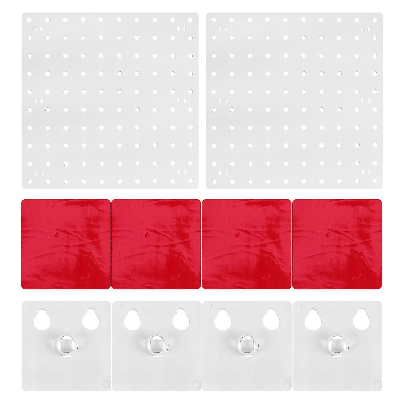 2pcs Pegboards Wall Mount Storage Racks with 8pcs Installation Accessories