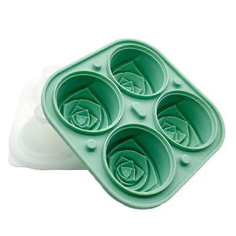 3D Rose Ice Molds 2.5 Inch, Large Ice Cube Trays, Make 4 Giant Cute Flower Shape Ice