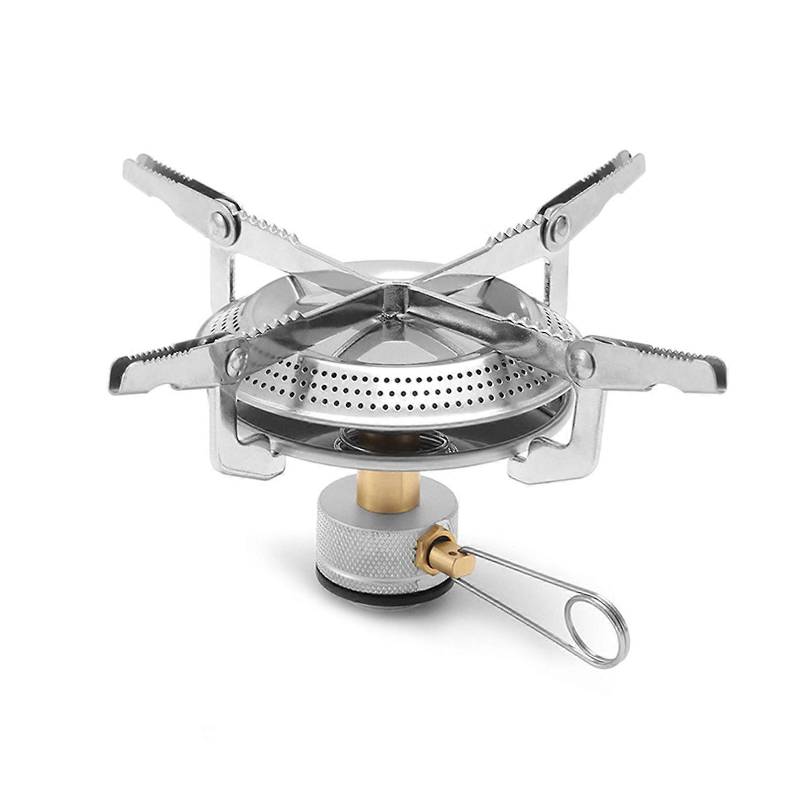 1 Set Camping Gas Stove Adjustable Flame Intensity Compact Size Ultralight Non-Slip Simple Installation Mini Folding Backpack Gas Stove with Storage B
