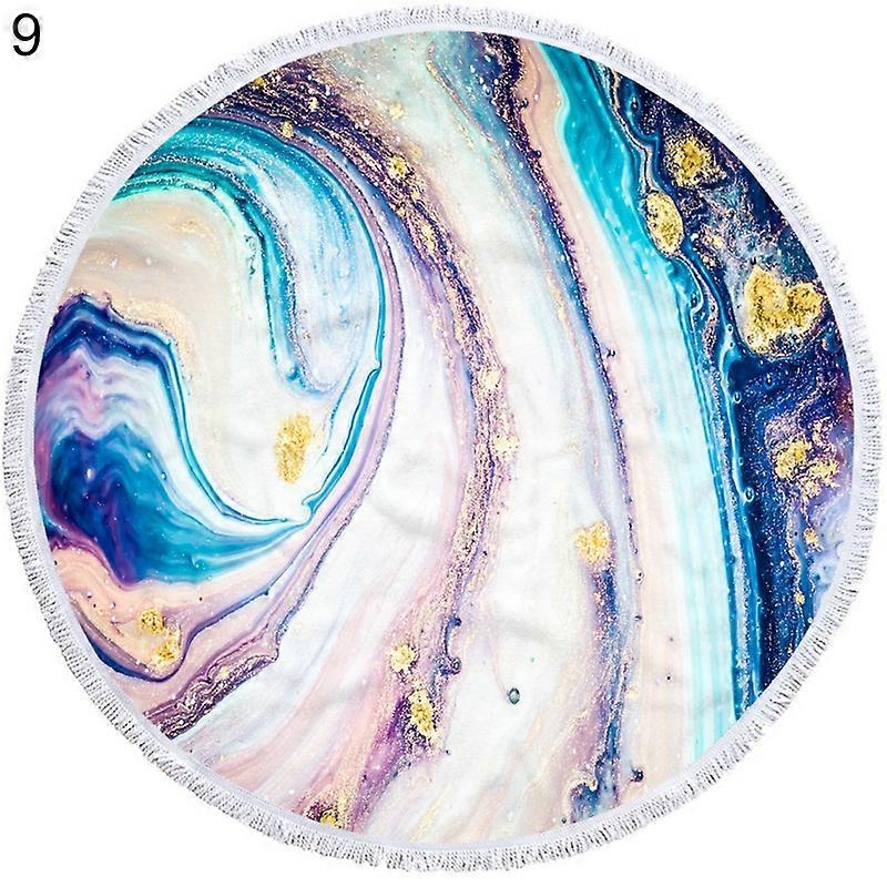 Round Colorful Print Tassels Summer Beach Carpet Blanket Yoga Mat Towel Shawl