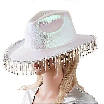 Brud Cowgirl-lue for voksen bryllup Cowboyhatter med rhinestones passer de fleste kvinner