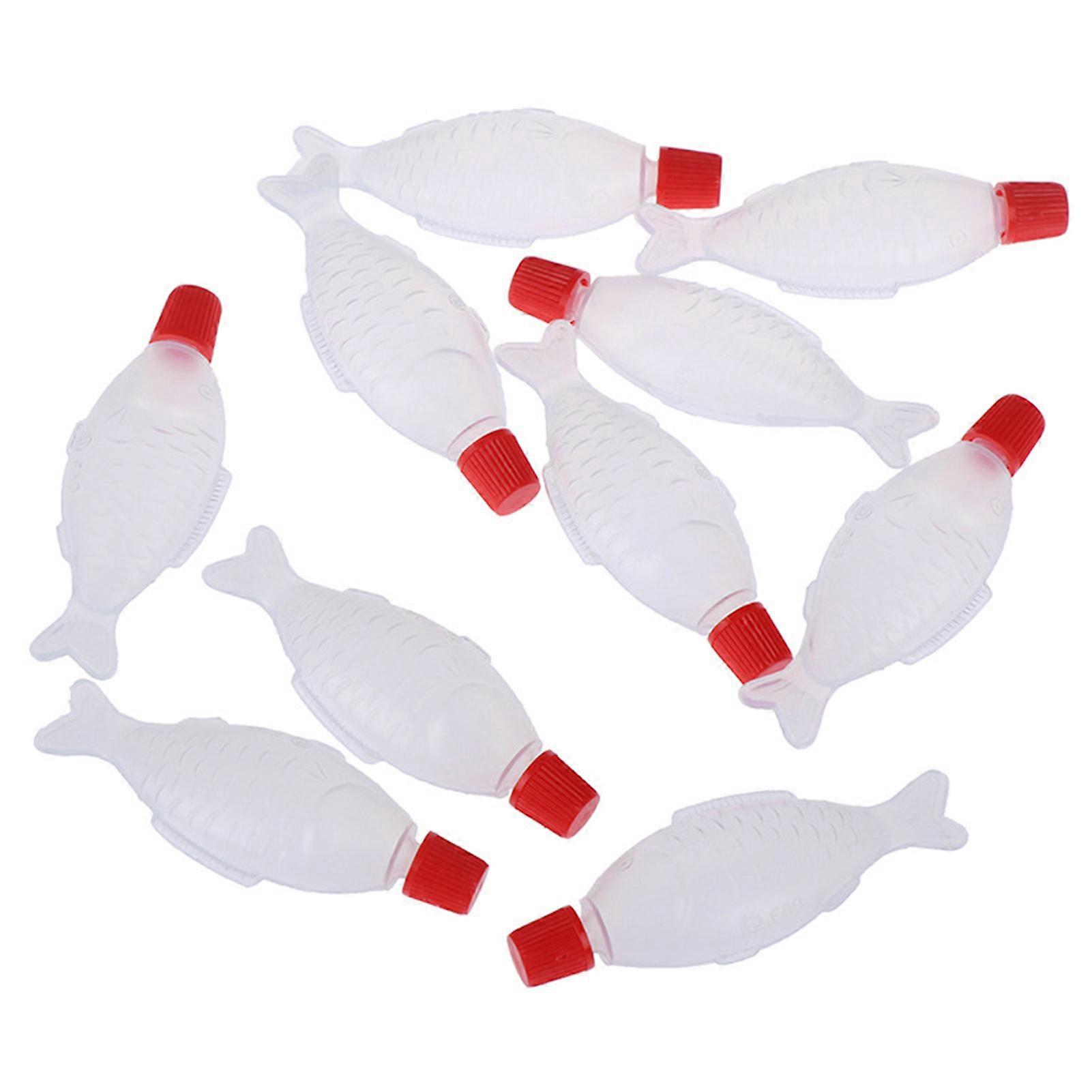 10Pcs/Set Creative Fish Shape Squeeze Bottle Cute Compact Plastic Condiment Bottle for Home