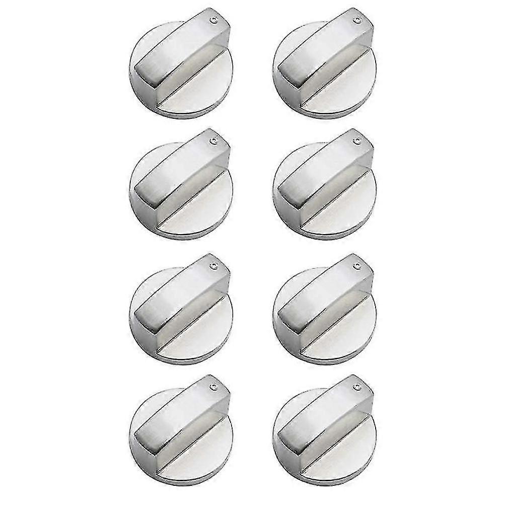 8 Pcs Metal Silver Gas Stove Cooker Knobs Adapter Oven Switch Cooking Surface Control Locks Cookwar