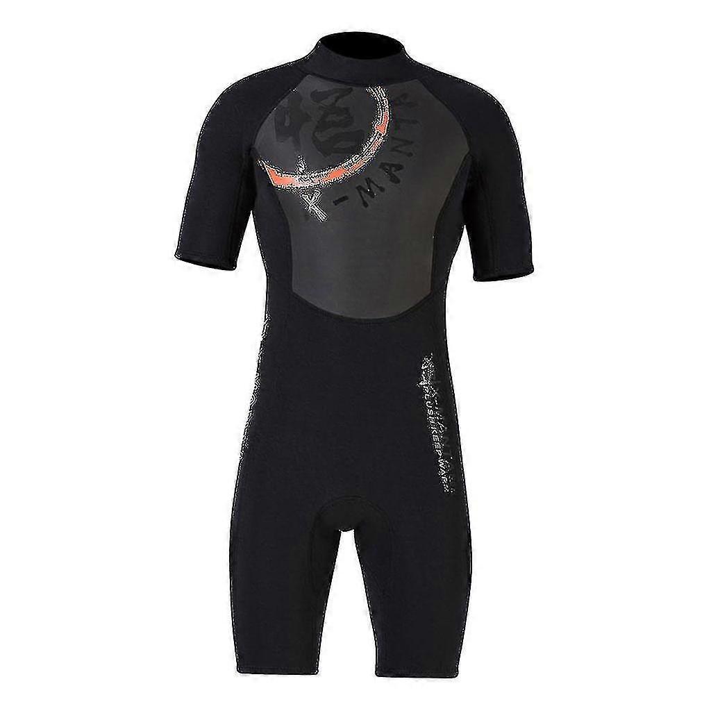 Erkekler 3mm Dalış Dalış Elbisesi Tek Parça Kısa Kollu Islak Takım Elbise Tulum Şort Xxl