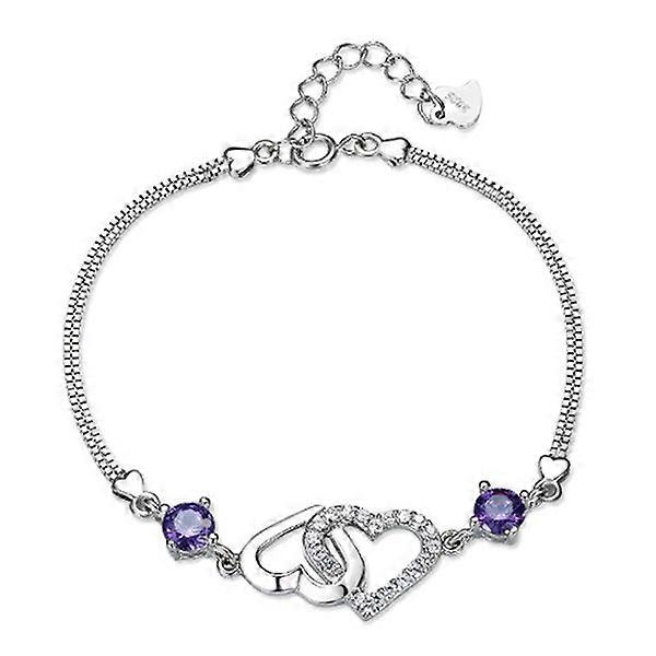 Women's Amethyst Heart Bracelet
