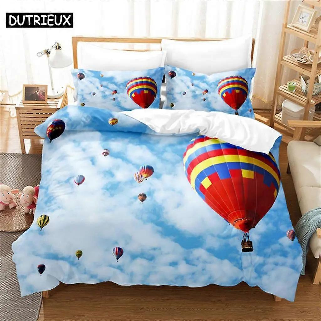 a2129 Lakan Hot Air Balloon Sängkläder Set Påslakan Set Sängkläder Digital Printing Sängkläder Sängkläder Set Mode Design3-delat sängkläder Set (1 Du