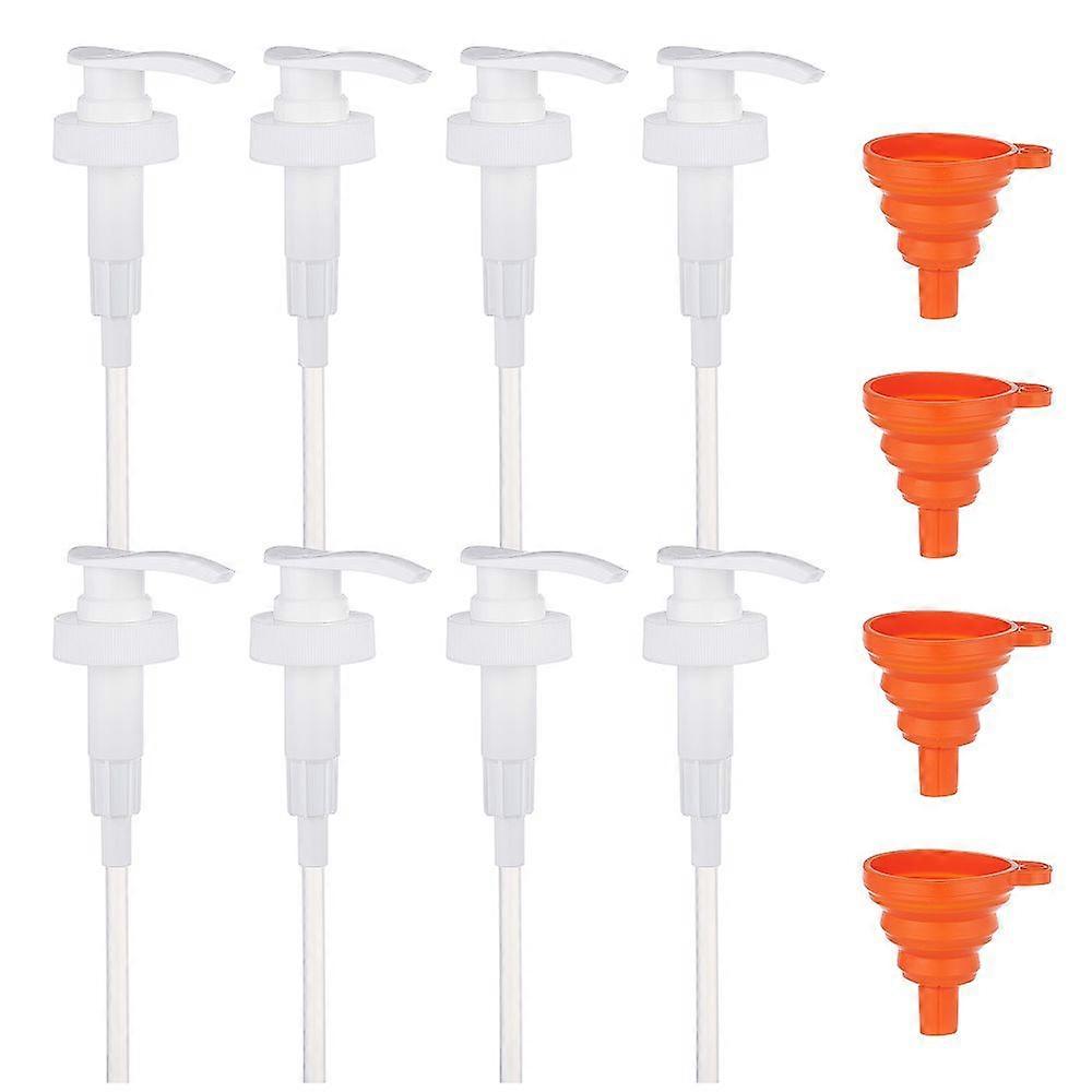 Polypropylene(PP) Dispensing Pump Fits Shampoo and Conditioner Jugs Bottles with Portable Foldable Silicone Funnel Hopper Mixed Color 40.25x6.5cm Funn