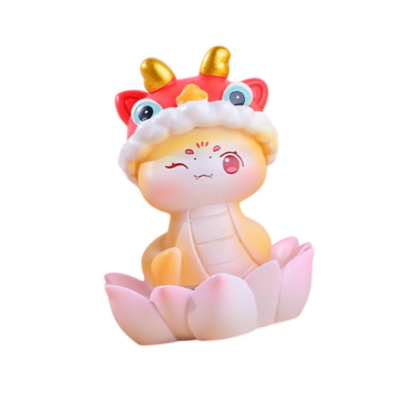 Chinese New Year Snake Figurine Cute Spring Festival Statue for Shelf Office Wink