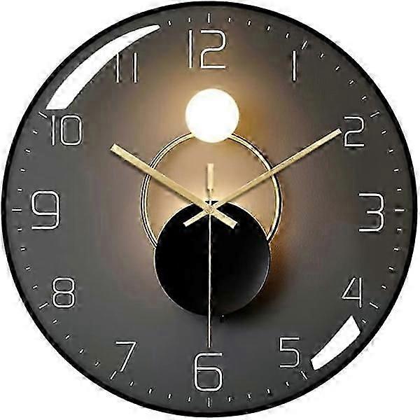 Modern Silent Wall Clock, 30 Cm Diameter Quartz (black)
