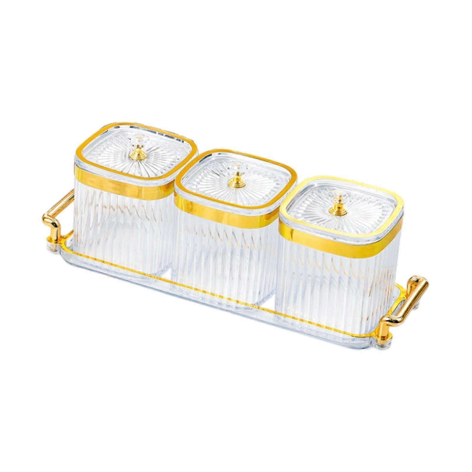Condiment Jar with Tray Condiment Canisters for Dried Fruit Snacks Condiment clear