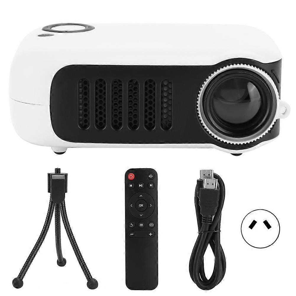 Mini Portable Projector Household Projectors 320 x 240 Resolution with 2-Inch LCD Screen (100-240V) Black White AU