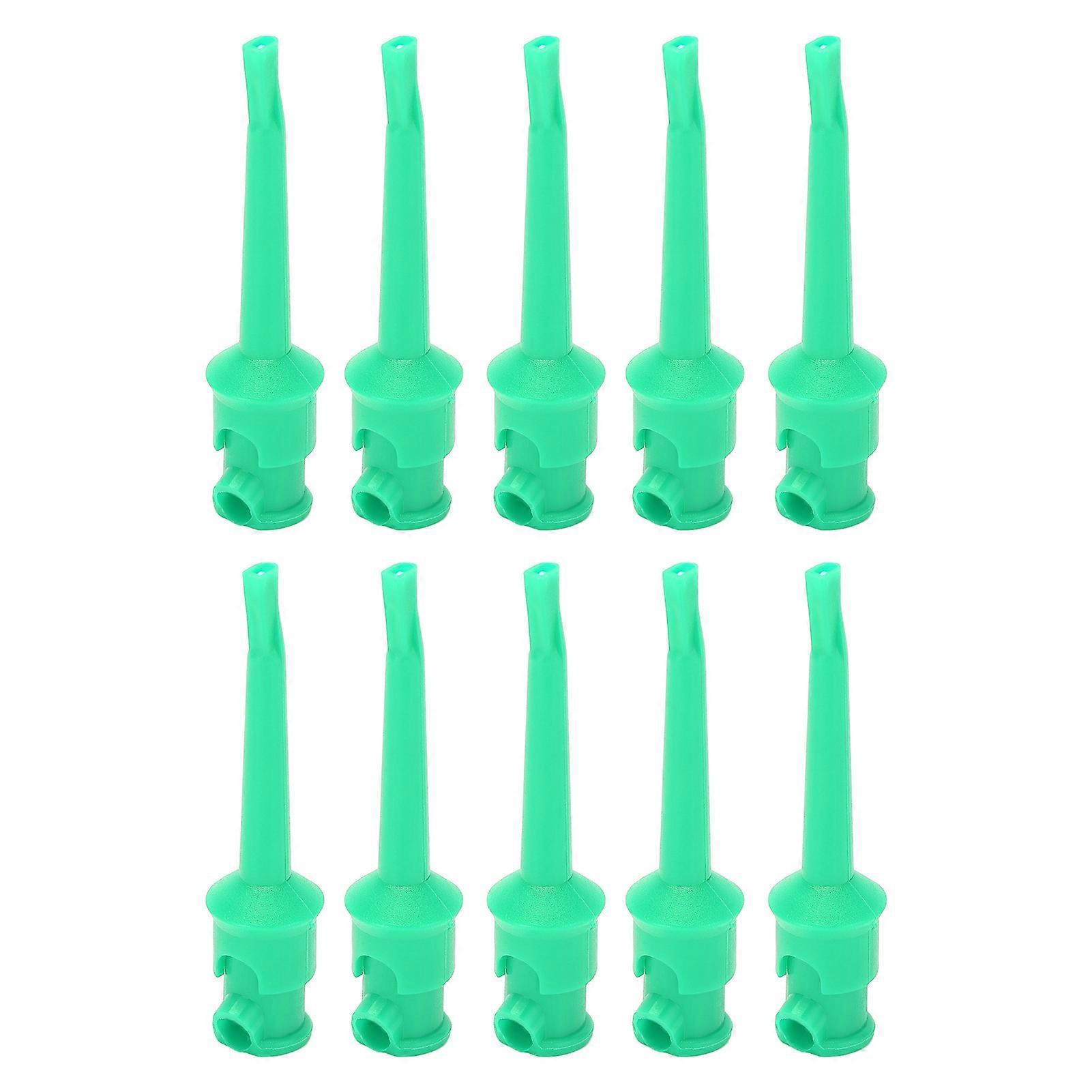 10pcs J.30007 Multimeter Test Hook Clip Soldering Electronic Test Hook for Voltage Testing Routine Circuit TestingGreen