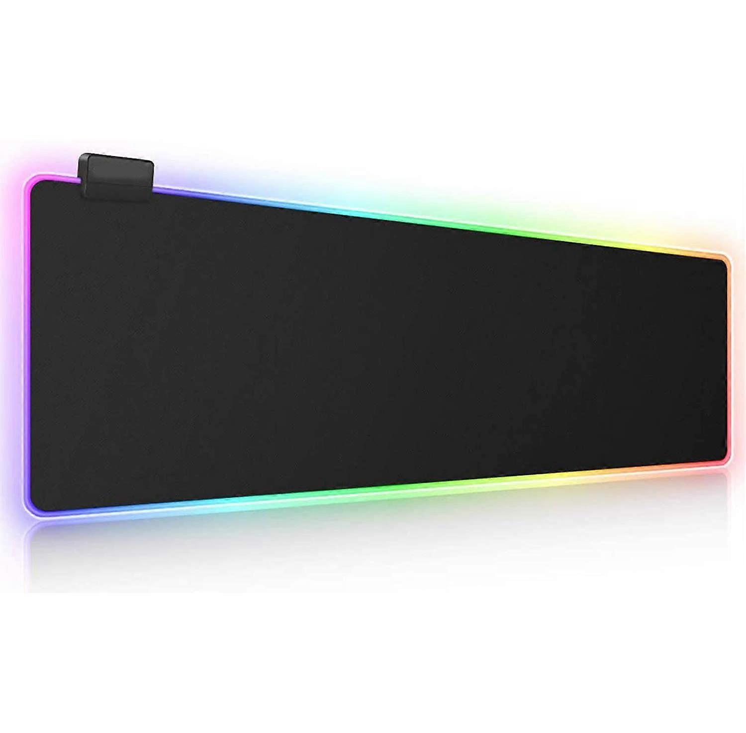 RGB Gaming Mauspad, XXL, 800*300mm, Soft-Led-Mauspad, Computertastatur-Mousepads Matte, Schwarz