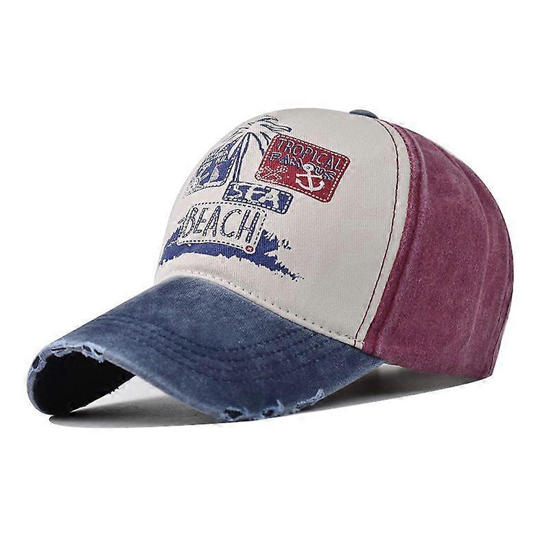 Dotpet  Gorra Beach Ajustable Para Mujer Navy Blue And Wine Red