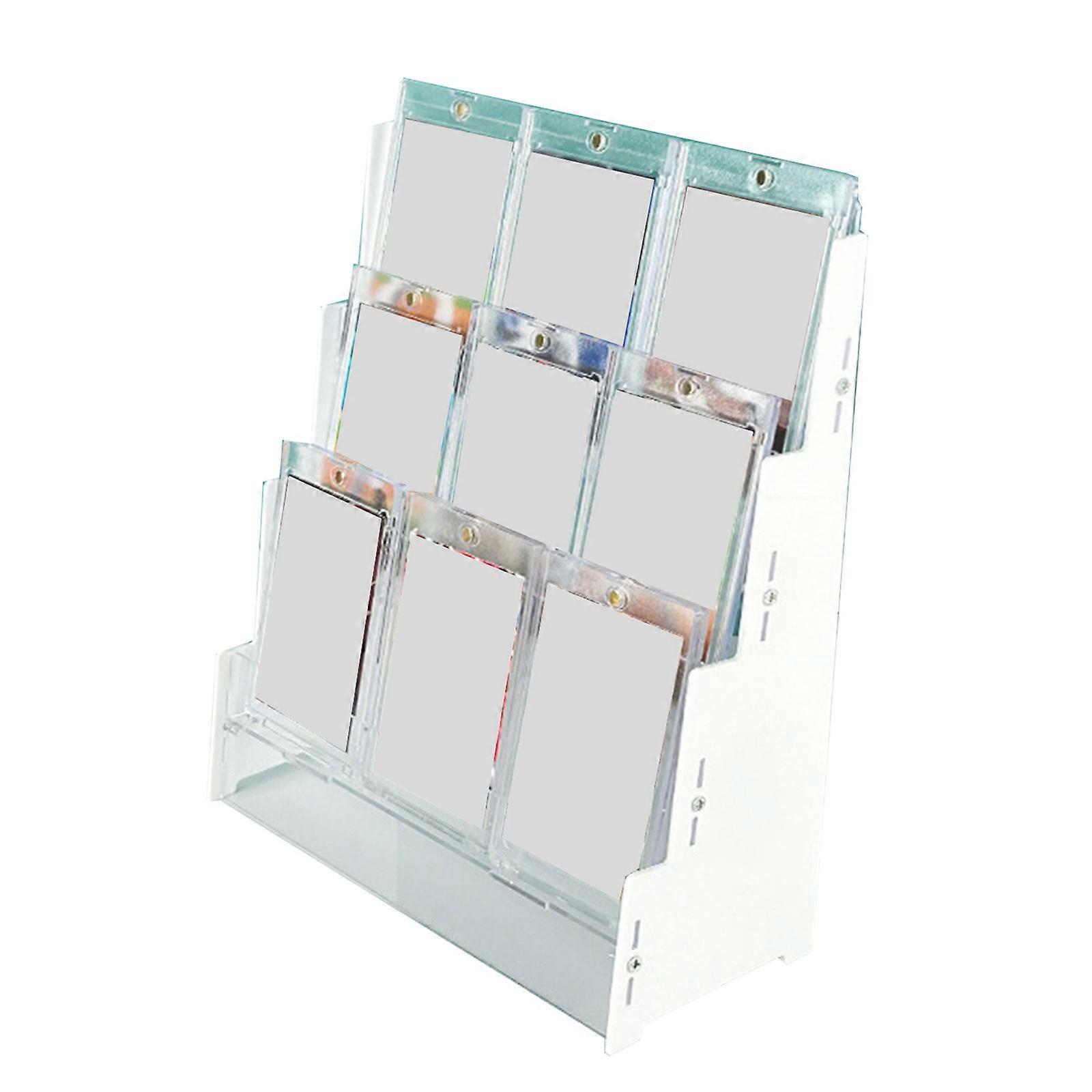 Magnetic Closure Card Display Stand Space Saving Sports Memorabilia Holder Storage Rack for Baseball Card Enthusiasts White