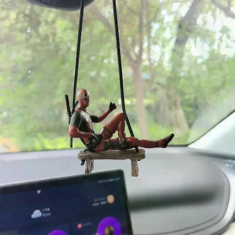 Deadpool Kreslený Auto Zpětné zrcátko Přívěsek Přečtěte si knihu SUCK IT Auto Přívěsek Interiérové doplňky Anging Ornament Auto Styling