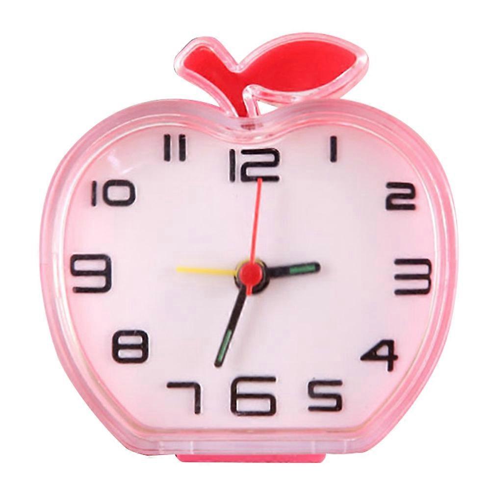 Mini Simple Alarm Clock Table Silent Desktop Clocks for Home Bedside Decor (Pink)