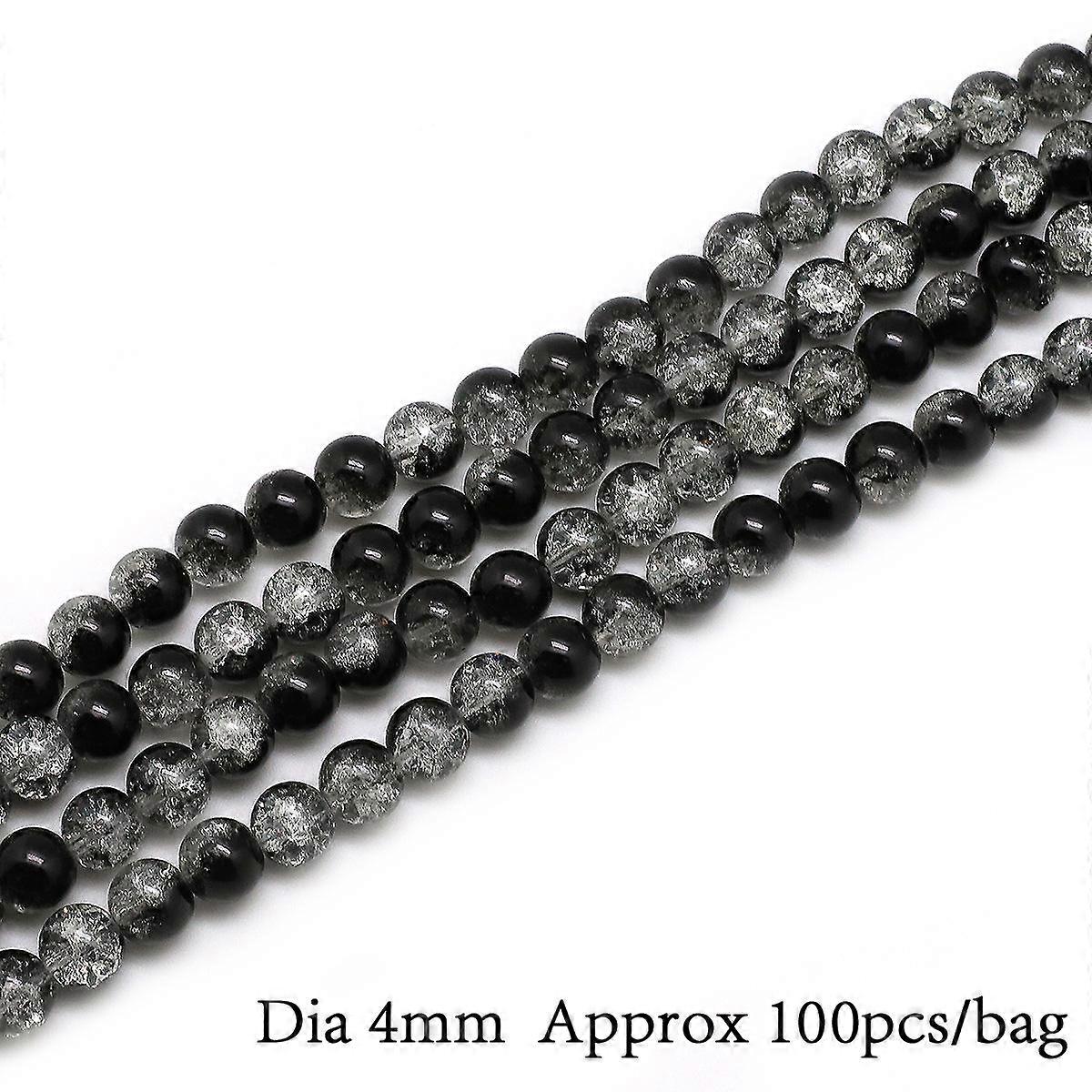 4/6/8/10mm Color Round Glass Crackle Beads For Jewelry Making DIY Bracelet Necklace