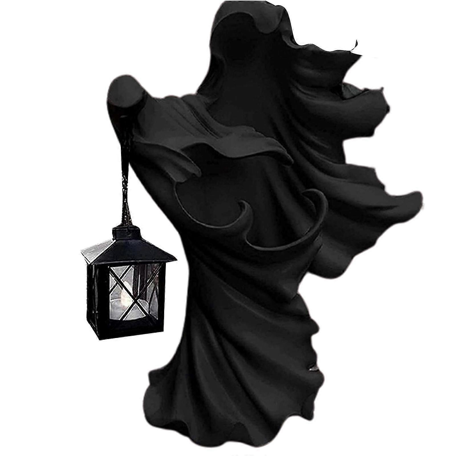 The Ghost Looking for Light Hell Messenger with Lantern Witch Resin Lantern Halloween Ornament