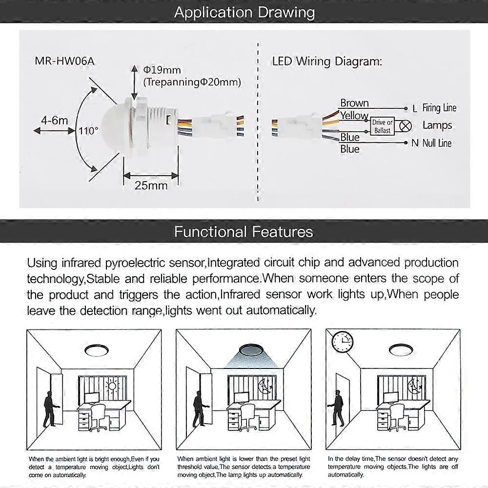 AC100-265V 40W(Max.) Mini PIR Motion Sensor Adopted Sensitive Light Control Infrared Human Technolog