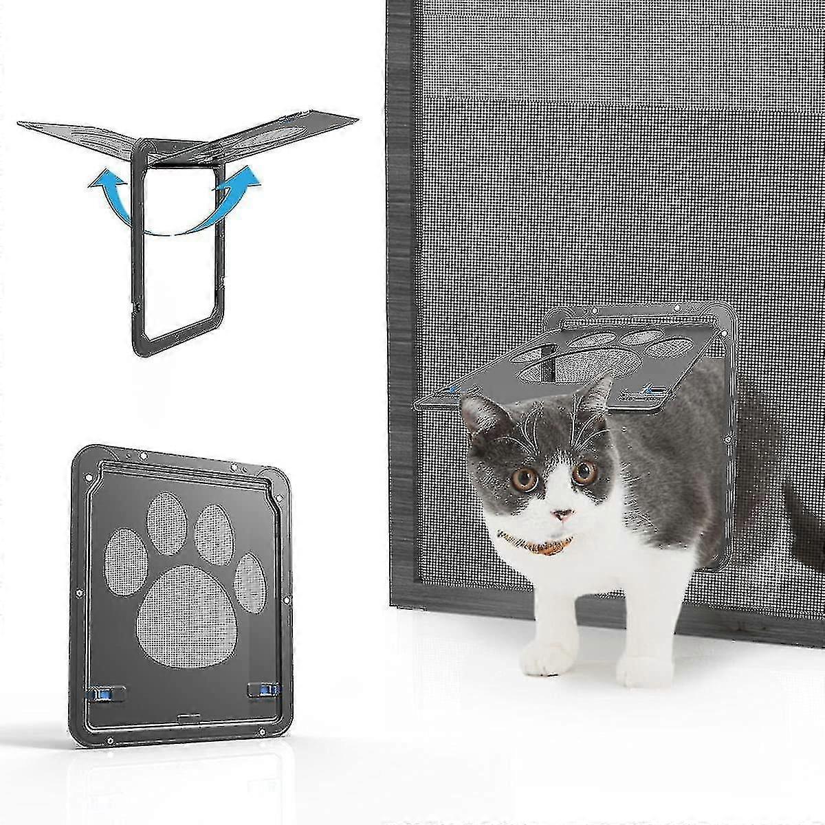 SLDXD Cat Flap For Mosquito Net Dog Cat Flap Cat Flaps Easy To Install Lockable Pet Door (29cm X 24cm)