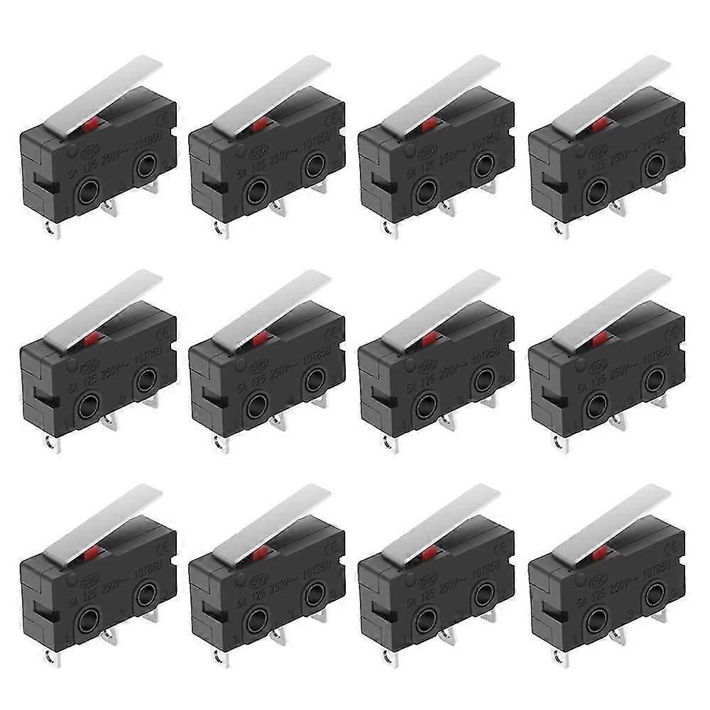 Hinge Lever Momentary Push Button Micro Limit Switch (12 Pcs)