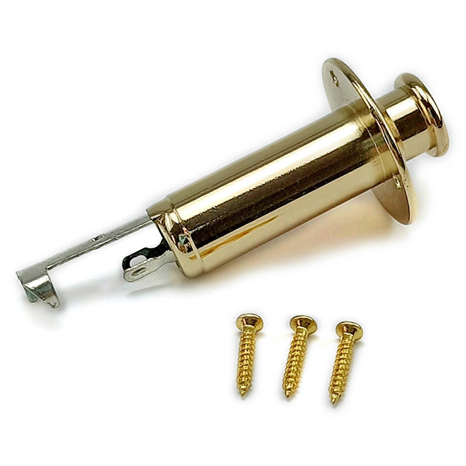 1set Gitar Mono Uç Pin Soket Fiş Vidalı 6.35MM Kayış Fiş Soket Uç Pin Çıkış Soket Gitar Aksesuarları Altın
