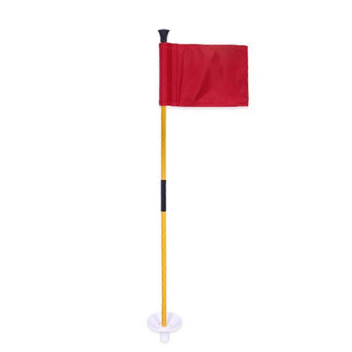 Red Golf green flag, two-section detachable flagpole
