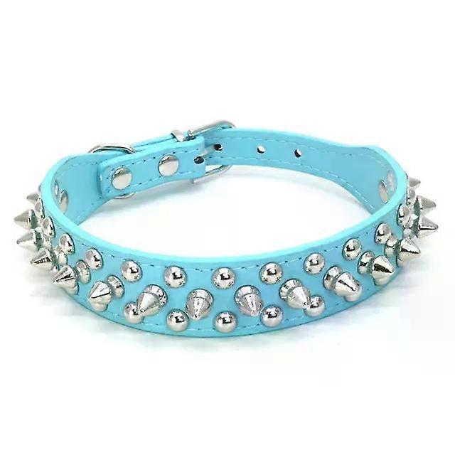 Unbrand Adjustable Leather Pet Dog collar Neck Strap Supplies PU Leather Punk Rivet Spiked Dog Colla