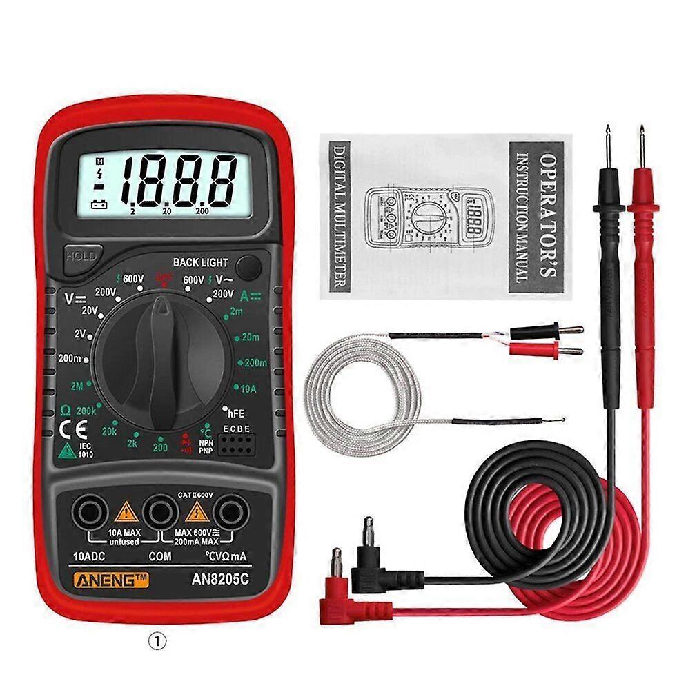 ANENG AN8205C Multimetro Digitale AC / DC Amperometro Volt Ohm Tester Multimetro Con Termocoppia LCD Backlight_Special Regalo