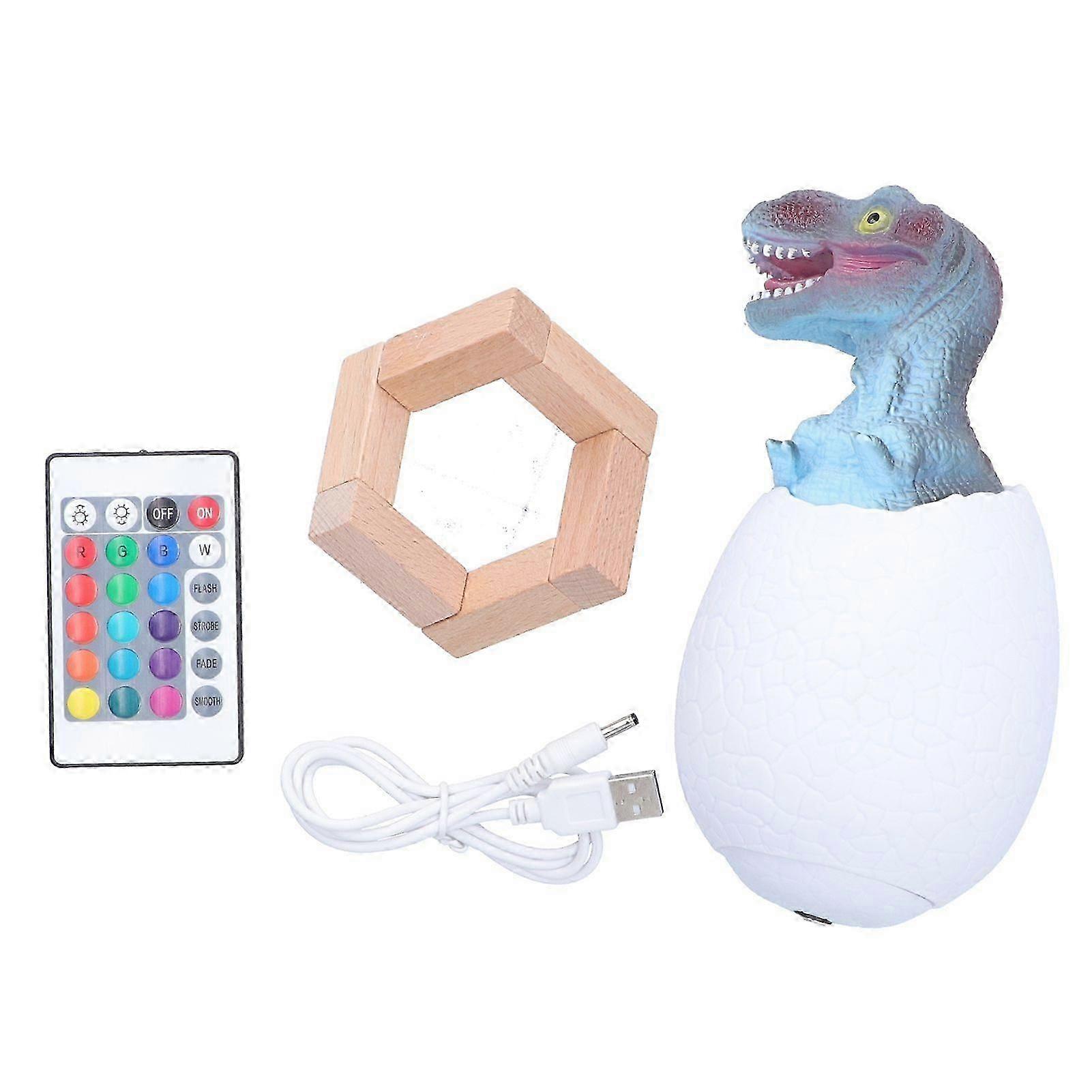 Touch Pat Sensor Night Light Dinosaur Egg Shape Bedside Lamp Lighting Toy USB Charging(16 ColorsRemote Control )