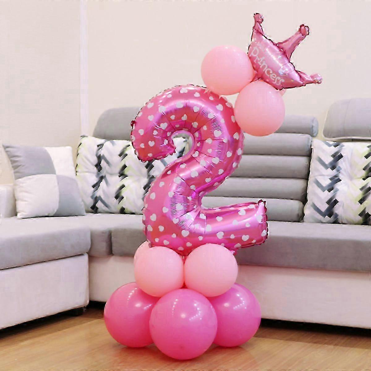 Number Balloon Bright Vibrant Color 32in Number Style Wide Application Party Balloon for Party Birthday Pink Number 2