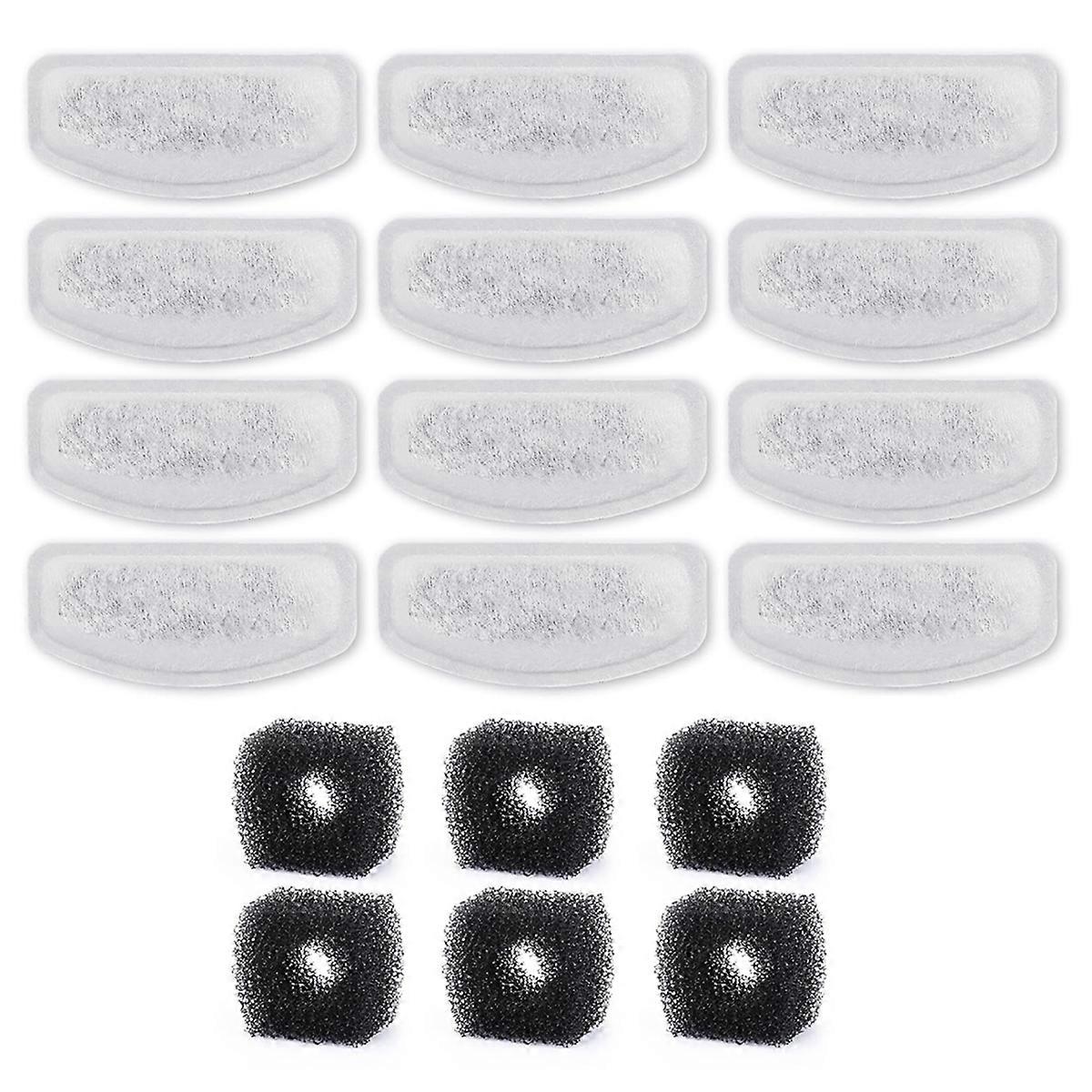12PCS Replacement Filters for D60/D30 Automatic Pet Fountain Carbon Cat Water Fountain Filters for 67oz/2L