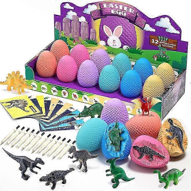Dinosaur Eggs Toy - Dino Egg Dig Kit Dinosaur Toys for Kids,Dig it Up a Dozen Easter Eggs Discover Surprise Dinosaurs, Archaeology Science STEM Party
