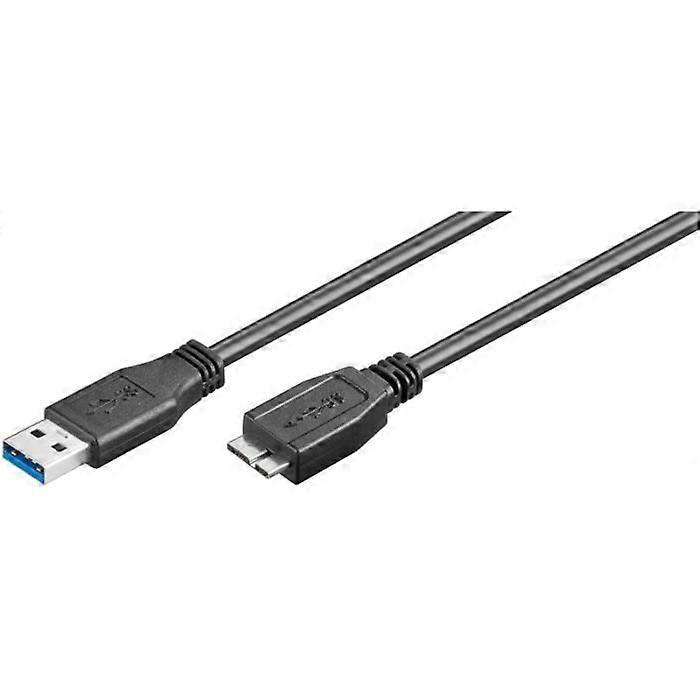 USB Cable - SuperSpeed 3.0 - Black - Micro B Connector - Compatible with PC and MAC - Digital Devices