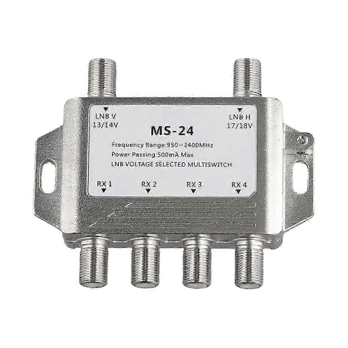 2 in 4 Out DiSEqC 4X2 Switch Satellite Signal Multiswitch LNB Voltage 950-24000MHz for TV Receiver
