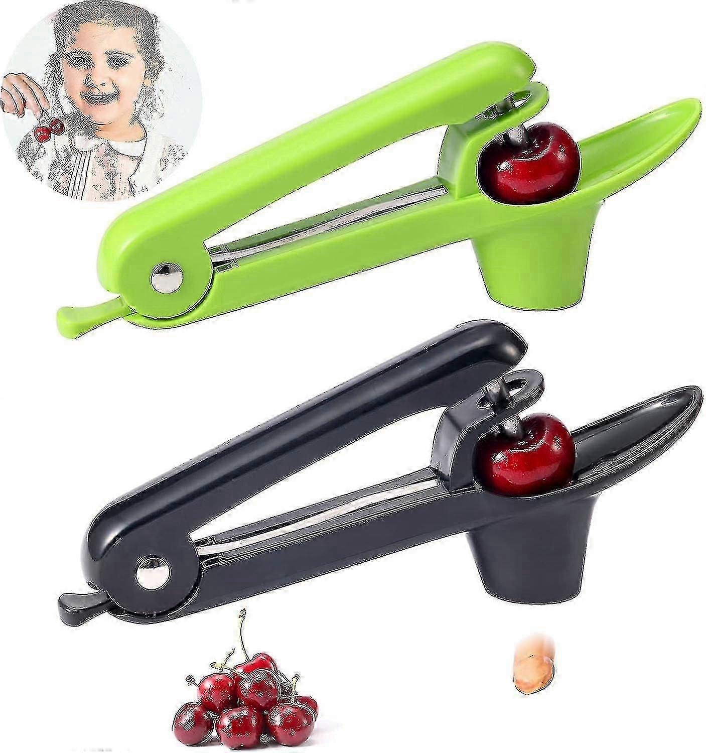 Cherry Pitter Remover,cherry Fruit Kitchen Olive Core Remove Pit Tool(green+black)