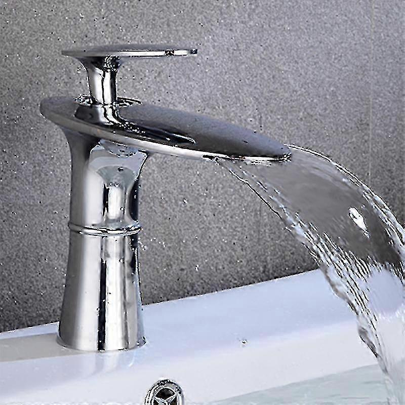 Wasserfall Becken Wasserhahn Weiß Gold Heiß Kalt Mischer Waschbecken Wasserhahn Messing Schwarz Badezimmer Kran