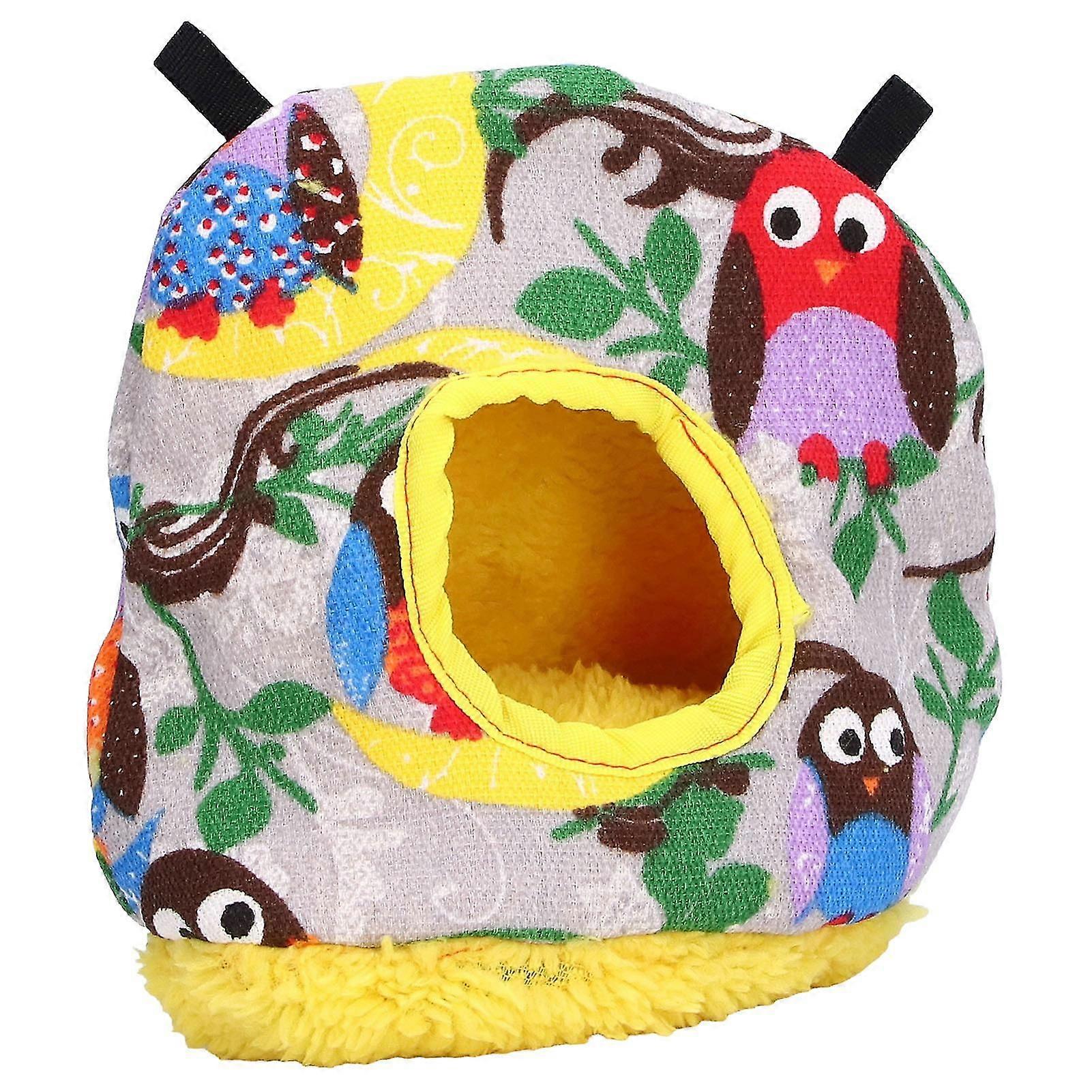 Warm Birdhouse Round Shape Soft Plush Save Space Easy Clean Safety Parrots HouseGrey Owl